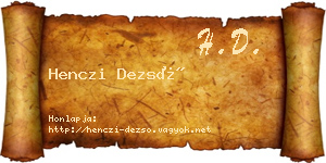 Henczi Dezső névjegykártya