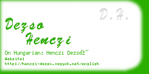 dezso henczi business card